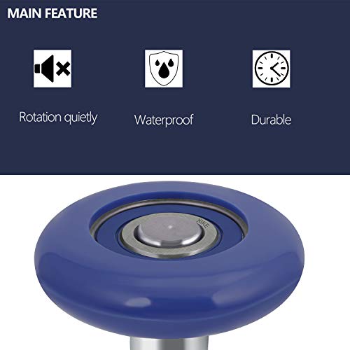 XiKe 10 Pack Blue 2" Nylon Garage Door Roller 4" Stem, Quiet/Durable and High Load, Use 6200-2RS Double Seals Precision Be...