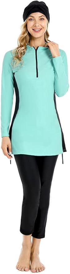 TaissBocco Full Swimming Costume Burkini for Women Modest Girls Swimsuit Islamic Swimwear Plus Size