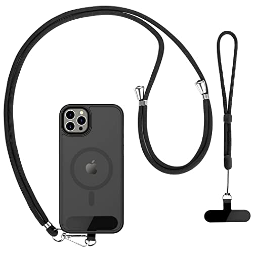 CACOE Cell Phone Lanyard 2 Pcs-1 Pcs Adjustable Neck Strap,1 Pcs Wrist Strap, 2 Pcs Pads, Universal Crossbody, Multifuctio...