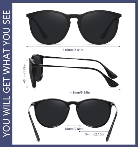 WOWSUN Retro Polarized Sunglasses Womens 2026 Trendy Round Classic Glasses
