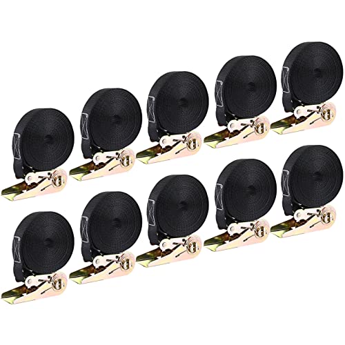 LIFERUN 10 Pack 1" x 20' Ratchet Straps Heavy Duty, 1760lbs Break Strength Endless Ratchet Strap, NO Hook, Tie Down Straps...
