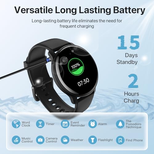 DIVElink Smart Watch for Men Women Bluetooth Notifications/Calls,100+ Sports Mode Fitness Tracker with Heart Rate/Sleep Mo...