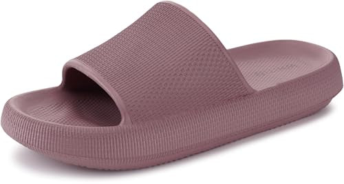 WHITIN Pillow Slippers for Women Non Slip | Cushioned Thick Sole Slides | Quick Drying Bathroom Sandals