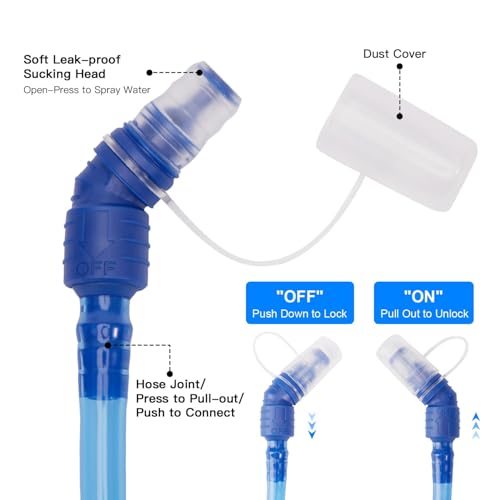 JOYHILL TPU Hydration Bladder,1.5L 2L 3L Water Bladder for Hiking Backpack BPA Free Leak Proof Hydration Pack