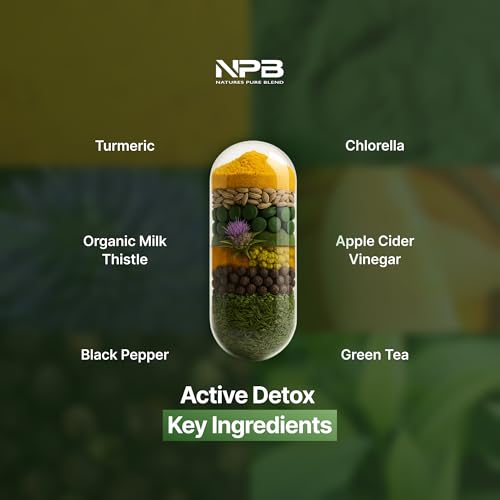 Nature's Pure Blend Active Detox Cleanse – Organic Turmeric Supplement with Apple Cider Vinegar for Digestive Support – Bo...