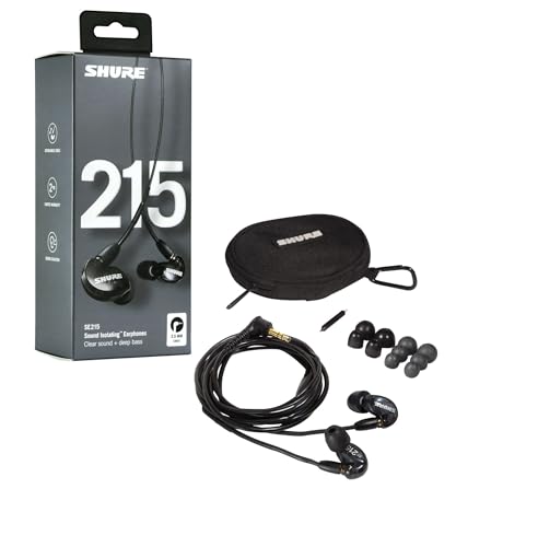 Shure SE215 PRO Wired Earbuds, Professional Sound Isolating Earphones with Clear Sound, Deep Bass, Secure in-Ear Fit, Carr...