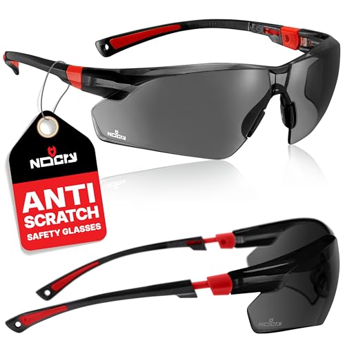 NoCry Safety Sunglasses with Green Tinted Wraparound Lenses; Tinted Safety Glasses for Men and Women with Adjustable Arms...
