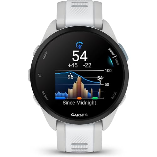 Garmin 010-02863-31 Forerunner 165 Music Smart Sport Watch, Mist Gray + Whitestone | Official USA Partner Model | Bundle w...