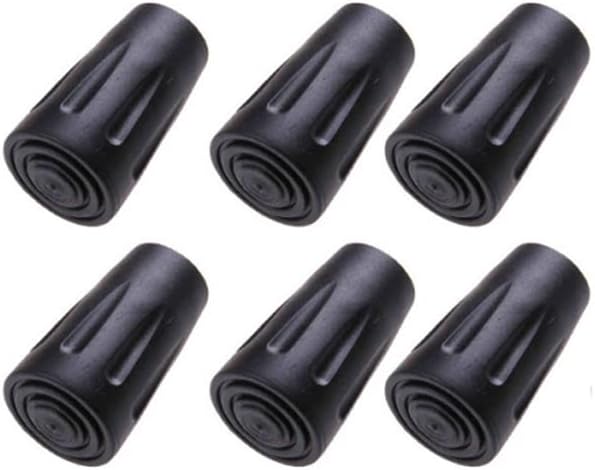 6pcs Walking Stick Tips, Replacement Rubber Tips for Walking Sticks, Trekking Pole Tips Baskets Hiking Pole Tips Feet Shoc...