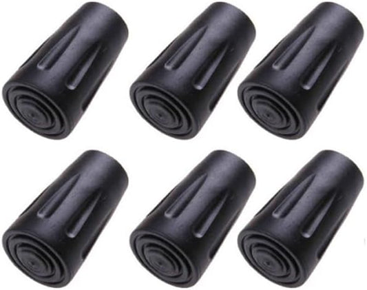 6pcs Walking Stick Tips, Replacement Rubber Tips for Walking Sticks, Trekking Pole Tips Baskets Hiking Pole Tips Feet Shoc...