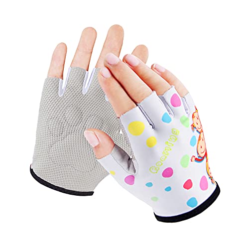 Kids Half Finger Gymnastics Gloves for Age 1-9 Boys Girls Climbing Biking Good Grip Control Gloves for Gymnastics Balance ...