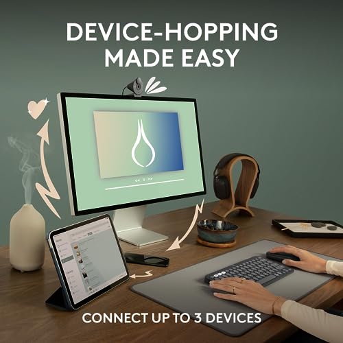 Logitech Pebble Mouse 2 M350s Slim Bluetooth Wireless Mouse, Portable, Lightweight, Customizable Button, Quiet Clicks, Eas...