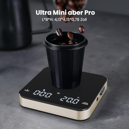 Maestri House Mini Coffee Scale with Timer, USB-C Rechargeable Espresso Scale, 2kg/0.1g Accurate Scale for Espresso and Po...