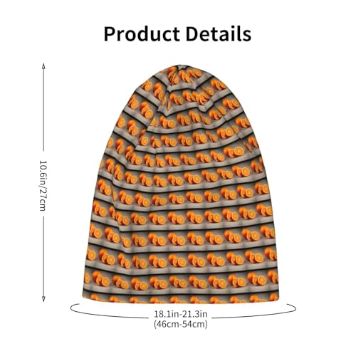 YANYU Orange Fruit Print Soft Beanie Winter Hat Warm Thermal Cap Headwear for Snow Play Outdoor Activities
