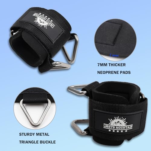 Lights Mountain Adjustable Wrist Cuffs Neoprene Padded Straps for Cable Machines Strength Training Equipment