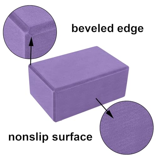 Muka 4 Pack Yoga Blocks 4x6x9 Inch, High Density EVA Foam Yoga Brick for Meditation, Pilates