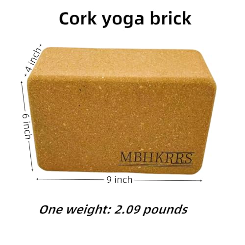 MBHKRRS Yoga Block - Fine-Grain Cork Block, Yoga Equipment, Home Gym Accessory, Pilates Tool, Lightweight for Travel, Extr...