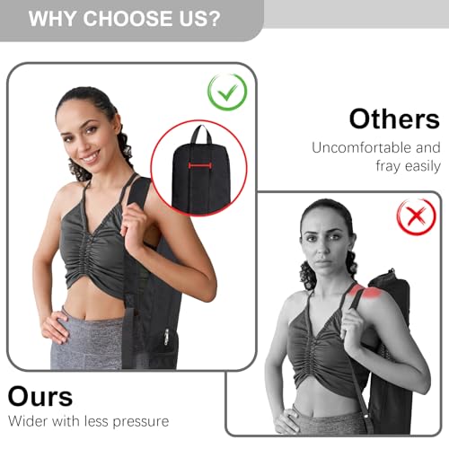 Tangoner Yoga Mat Bag Carrier Side Mesh Zipper Pocket Exterior Wet Compartment Lightweight Waterproof Yoga Bag for Mat