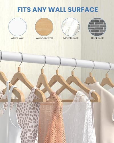 Supforce Closet Rods for Hanging Clothes, 17 to 69 Inches Stepless Adjustable Metal Closet Rod, 1.3 Inches Heavy Duty Clot...