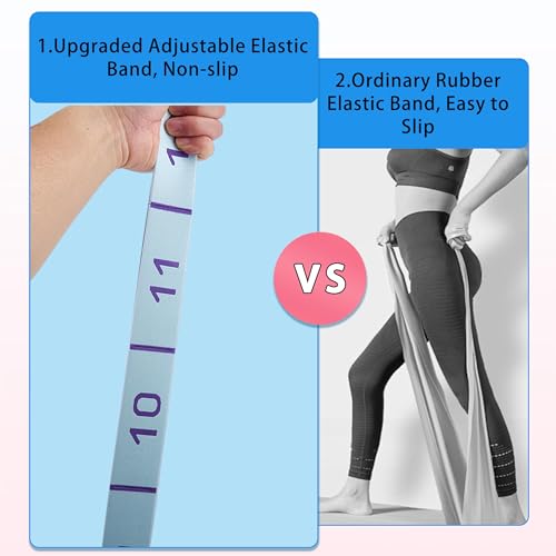 2PCS Elastic Yoga Stretching Strap with 12 Loops Stretch Resistance Exercise Bands for Yoga,Pilates,Dance,Rhythmic Gymnast...