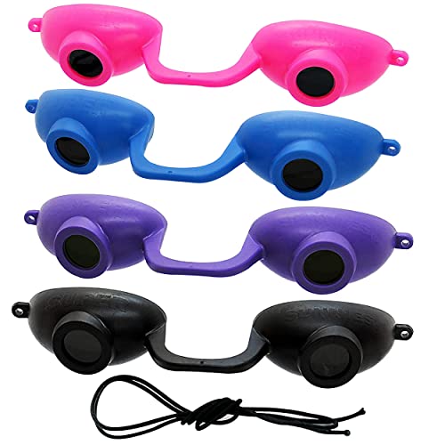 Super Sunnies EVO FLEX Flexible Tanning Bed Goggles Red Light Therapy Eye Protection UV Glasses, FDA Compliant - 4 Pack