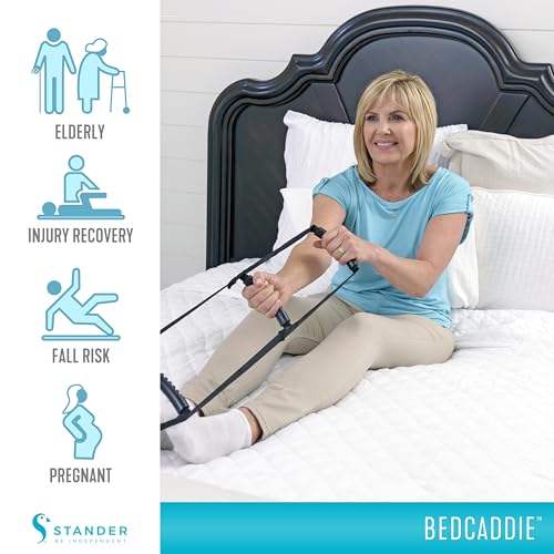 Stander BedCaddie, Pull-Up Assist Bed-Ladder with Non-Slip Handles for Adults, Seniors, and Elderly, Adjustable Length Be...