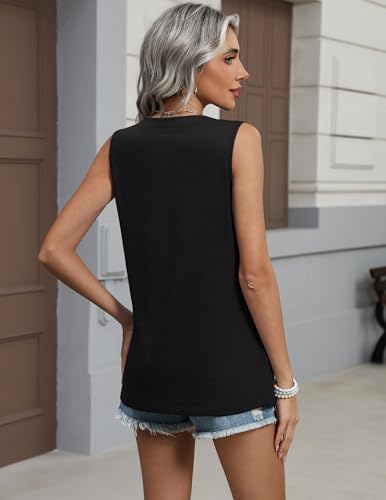 Zeagoo Womens V Neck Tank Tops 2026 Summer Tops Casual Sleeveless Shirts Loose Fit Dressy Business Work Clothes
