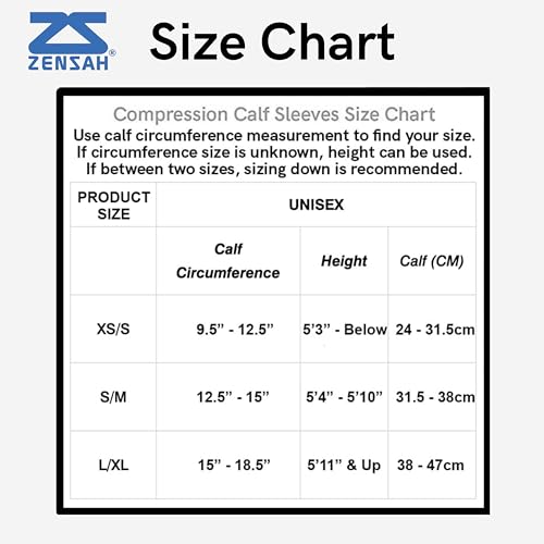 Zensah Running Leg Compression Sleeves - Shin Splint, Calf Compression Sleeve Men and Women