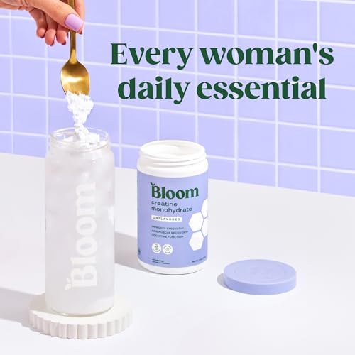 Bloom Nutrition Creatine Monohydrate Powder, 5g Micronized Creatine per Serving, Supports Muscle Recovery, Strength, Endur...