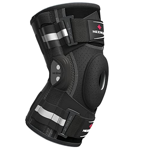 NEENCA Professional Knee Brace for Knee Pain, Hinged Knee Support with Patented X-Strap Fixing System, Strong Stability fo...