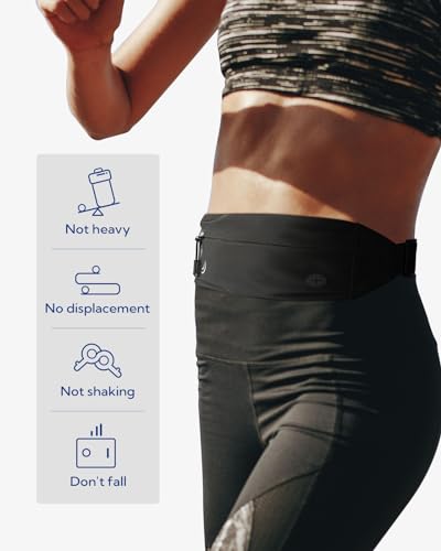 WATERFLY Running Belt Fanny Pack: Runner Marathon Jogging Waist Pack Sport Workout Exercise Fitness Phone Holder Belt for ...