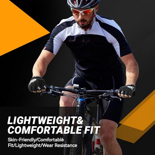 Aprilfrog Bike Cycling Sports Gloves: Half Finger Bicycle Gloves for Men Women with 5MM Gel Pad - Anti-Slip Exercise Worko...