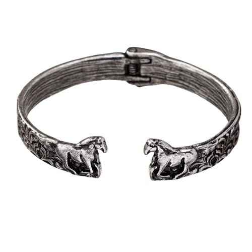 BUBGDYFO Turquoise Cuff Bracelet,South Western Cowgirl Bangle Bracelets Bohemian Gift for Women (horse)