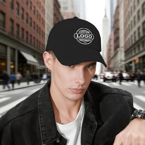 Custom Hat Bulk Designs Your Own Customized Hats Add Logo Or Photo Unisex Baseball Trucker Hat A-Black