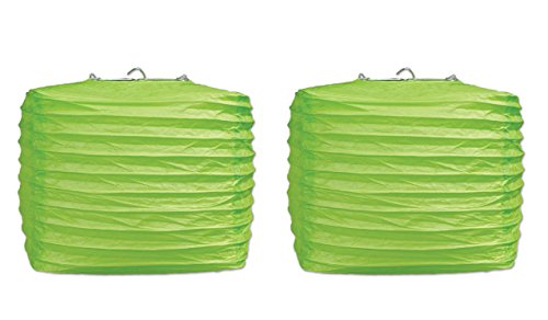 Beistle 2 Piece 8 Square Paper Lanterns  Light Green