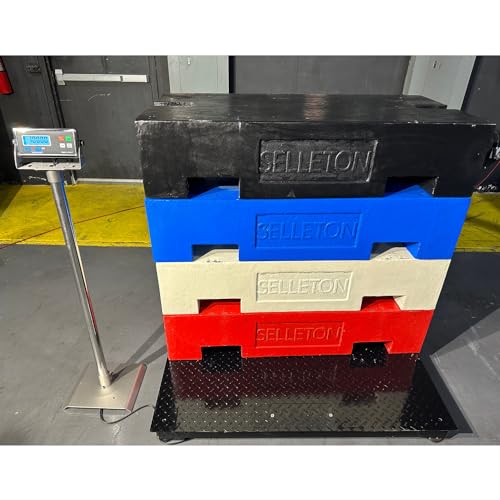 SellEton Smart Ready Floor Scale with 2 Ramps/Pallet/Warehouse/Industrial (1000 lbs x 0.2 lb, 48" x 72" (4' x 6'))