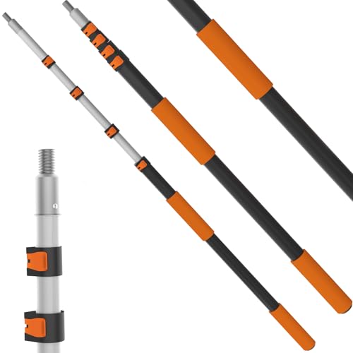 Buyplus 26ft Reach, 5 to 20ft Telescoping Pole, Paint Roller Extension Pole, Multi-Purpose Extendable Pole, Lightweight St...