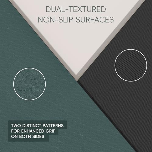 WEILA Extra Thick 10mm Yoga Mat - Non-Slip TPE Fitness Mat for Yoga, Pilates & Workout, 76"x28" Large Dual-Color with Carr...