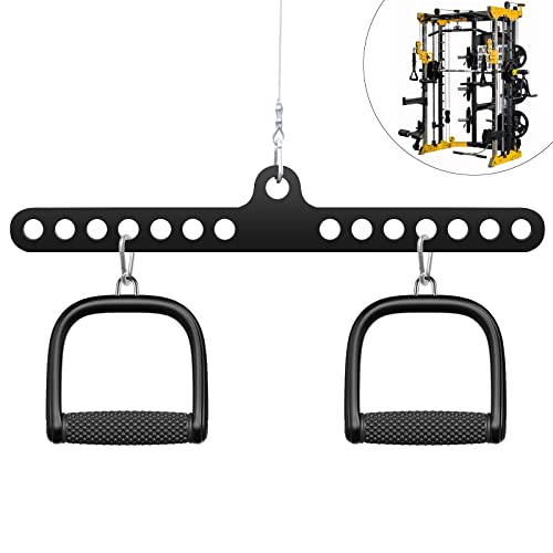 RIMLUFE Double to Single Adaptor Plate LAT T Bar Row Pull Up Down Accessories Tricep Rope Cable Crossover Machine Attachme...