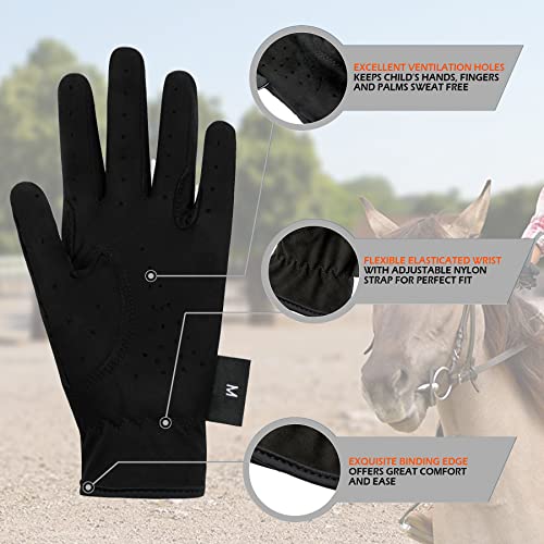 Thapower Kids Horse Riding Gloves Children Equestrian Kids Gloves Child Horseback Bike Gardening Boys & Girls Mittens Pony...