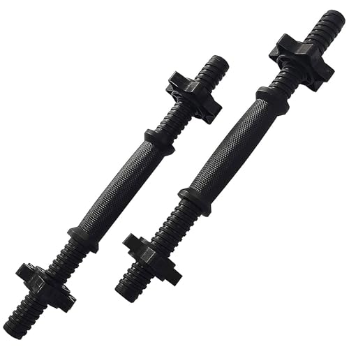 BalanceFrom 40 Pounds Vinyl Coated Dumbbell Set for Home Gym, Black – Cement Weight Plates with 14-Inch Contoured Handles ...