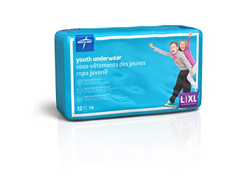 Medline Drytime Disposable Protective Youth Underwear, Large/XL, 12 Count (Pack of 4)