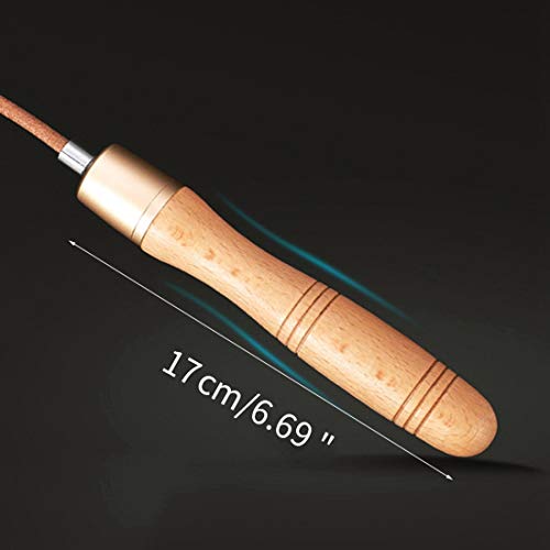 Adjustable Leather Skipping Rope, Pure Wooden Handle and Swivel Bearing Design, Suitable for Fitness Venues and Home Fitne...