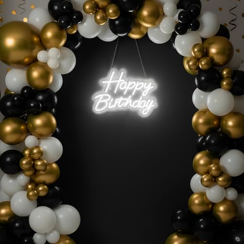 Happy Birthday Neon Sign for Backdrop, LED Happy Birthday Light Up Sign, USB Powered Dimmable Neon Light for Birthday Part...