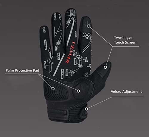 EXCEREY Skull Ghost Touchscreen Compatible Riding MTB Bike Gloves for Running Climbing Riding Biking Outdoor Sports, Gift ...
