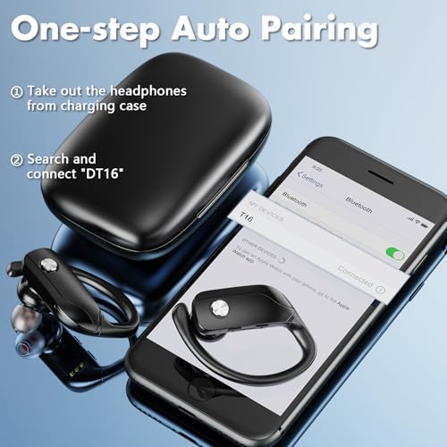 Caymuller Wireless Earbuds Bluetooth Headphones 48Hrs Play Back Sports Earphones with LED Display Built in Mic Deep Bass S...