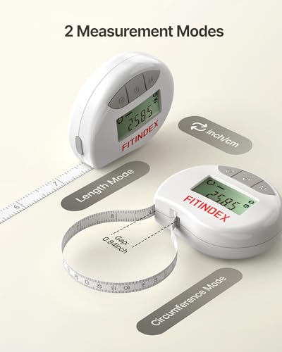FITINDEX Body Measuring Tape, Accurate Bluetooth Measuring Tape for Body Measurements, Smart Body Tape Measure Retractable...