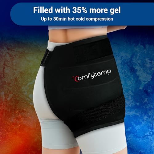 Comfytemp FSA Wearables Hip Ice Pack Wrap for Sciatica, Hip Replacement, Fracture, Ice Bags for Injuries, Reusable Gel Ice...