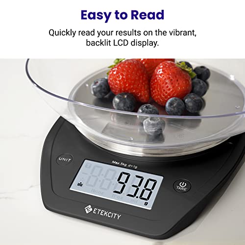 Etekcity 0.1g Food Scale, Bowl, Digital Grams and Ounces for Weight Loss, Dieting, Baking, Cooking, and Meal Prep, 11lb/5k...