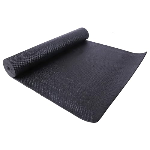 Signature Fitness All Purpose 0.25 Inch Thick High Density No Tear Exercise Yoga Mat with Strap & Lightweight Features for...